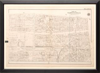 Map of Philadelphia,by George W And Walter S. Bromley 1922, "Wards 13,14 & 15", H 22" W 33"