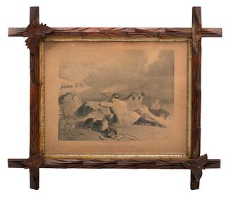 Print on Paper, 1860, "The Long Shot", H 11" W 13.75"