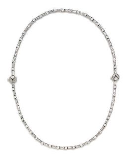 A Platinum and Diamond Convertible Necklace/Bracelets, Cartier, 23.80 dwts.