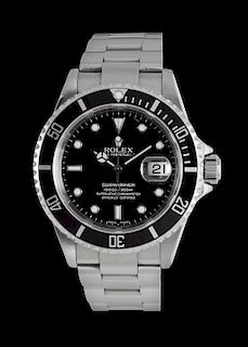 A Stainless Steel Ref. 16610 "Submariner" Wristwatch, Rolex, Circa 2003,