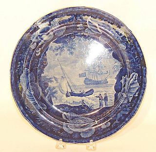 Historical Blue Staffordshire Cadmus Plate