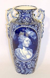 Blue Staffordshire Portrait Vase