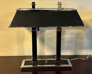 Ralph Lauren Leather Banker's Table Lamp - Black