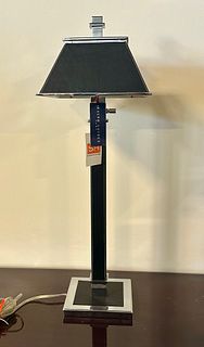 Ralph Lauren Leather Single Banker's Lamp - Black