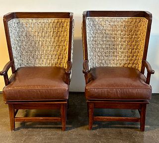 Ralph Lauren Orkney Chair with Leather Seat - Pair