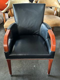 Ralph Lauren Brook Street Arm Chair Black Leather