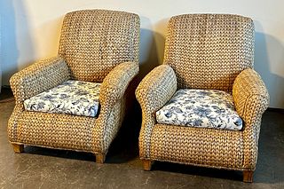 Ralph Lauren Hurley Chairs - Pair (Floral Cushion)