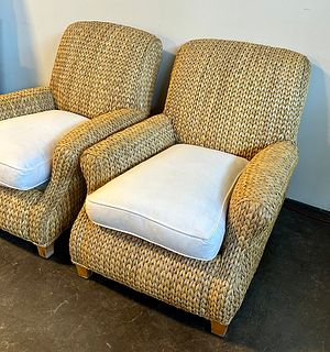 Ralph Lauren Hurley Chairs - Pair (White Cushion)
