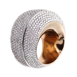 Vhernier Milano Sculptural Aladino Cocktail Ring In 18Kt Gold With 7.26 Ctw Diamonds