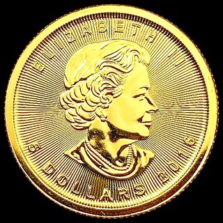 2016 Canada 1/10oz Gold $5 SUPERB GEM BU