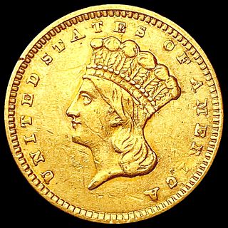 1856 Slanted 5 Rare Gold Dollar CLOSELY UNCIRCULAT