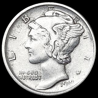 1918-D Mercury Dime ABOUT UNCIRCULATED