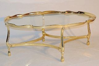 Decorator Brass and Glass Coffee Table