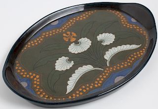 Nippon Art Nouveau Painted Porcelain Tray