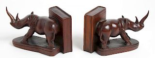 Pair of African Hand-Carved Wooden Bookends