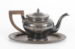 A Sterling Silver Teapot by Durgin
