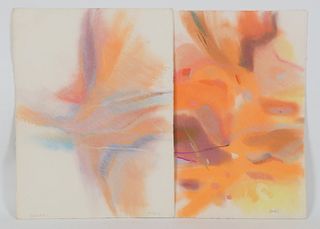 Helen Bershad (American, B. 1934) Two Pastels
