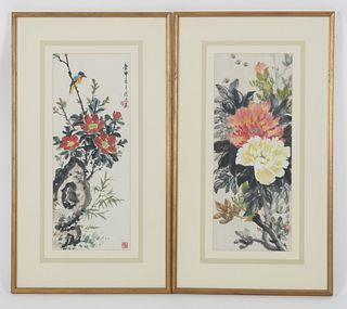 Two Chinese Watercolors, 20th Century