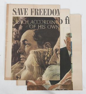 Three WW2 Poster, Norman Rockwell