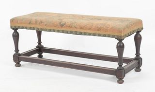 Baroque Style Carved Oak Bench