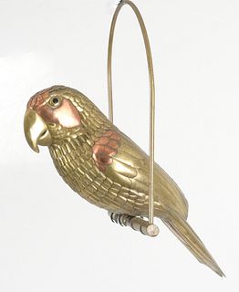 A Large Brass and Copper Parrot