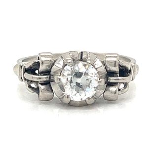 Platinum Retro Diamond Engagement Ring