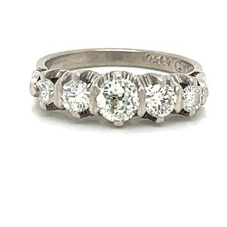 Platinum Art DecoÂ  5 Diamond Ring