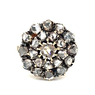 18k Victorian Diamond Cluster Ring