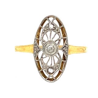 18k Platinum Diamond Art Deco Diamond Ring