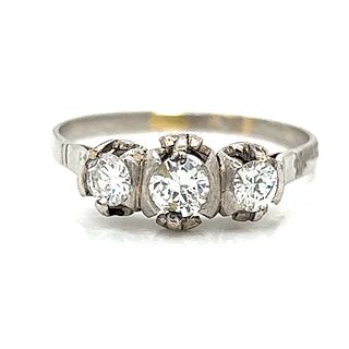 Art Deco Platinum 3 Diamond Ring