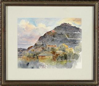 Hillside Scene by Frank Sauerwein (1871-1910)
