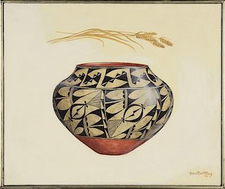 Forrest's Black and White Laguna Pot by Ford Ruthling (b. 1933)