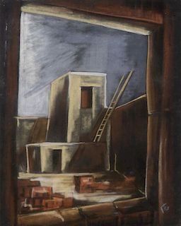 Geometric Pueblo, New Mexico by Henry Salloch (1908-1985)