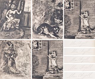 5 Marc Chagall FABLES DE LA FONTAINE Etchings