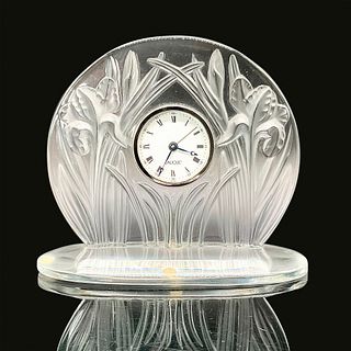 Lalique Crystal Iris Desk Clock
