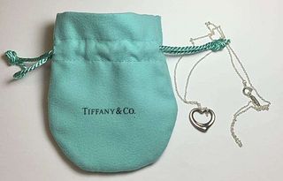Tiffany & Co. Peretti Open Heart Necklace .925 Sterling Silver