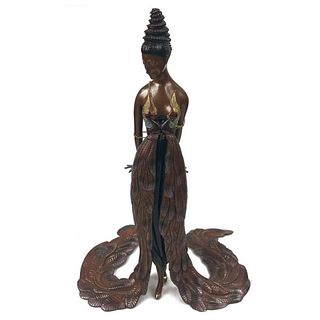 Erte (1892-1990), "Feather Gown" Limited Edition Bronze Sculpture, Numbered 260/375 and Signed with Letter of Authenticity
