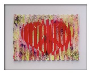 E.M. Zax- One-Of-A-Kind 3D Polymorph Mixed Media On Paper "PEACE & HEART"