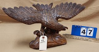 Carved Wooden Eagle 10 1/2"H X 19 1/2"W