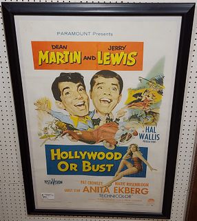Framed Vintage Movie Poster "Hollywood Or Bust" 41" X 27"