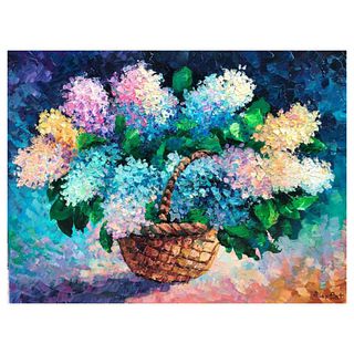 Alexander Antanenka, "Lilac Bouquet" Original Painting on Canvas, Hand Signed with Letter of Authenticity.