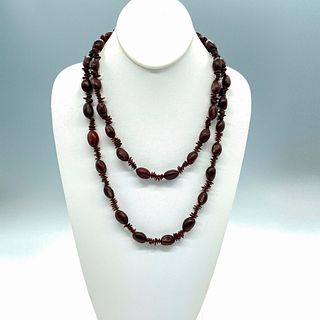 Tribal Long Brown Beaded Seed Necklace