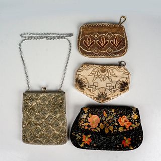 4pc Vintage Assorted Beaded Evening Purse + Clutches