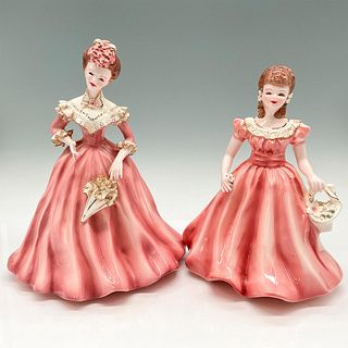 2pc Florence Ceramics Porcelain Figurines, Sherry + Pamela
