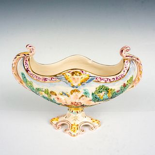 Capodimonte Porcelain Cherub Centerpiece Vase