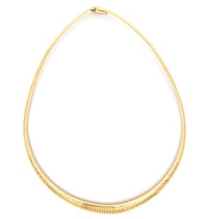 14K Graduated Omega Chain Necklace