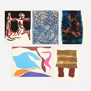 Five Modernist Color Prints (Marini, Ernst, Baj, Manessier, Parker)