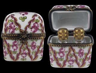 19th C. Limoges France Scented Perfume Porcelain Bottle