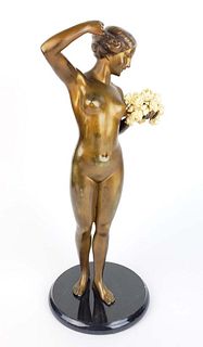 Bronze Figure by Preiss of Nude Woman