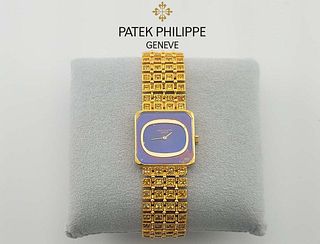 Patek Philippe 18k Yellow Gold Sapphire 25mm Watch